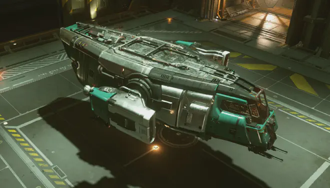 Drake Cutter mit dem Foundation Skin im Hangar