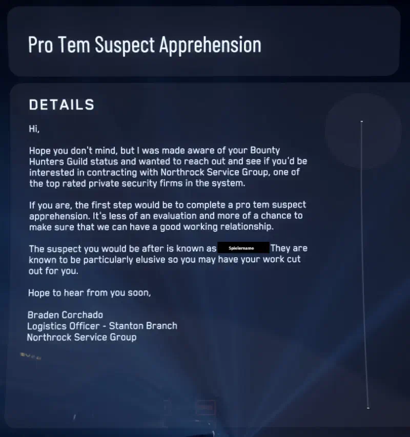 PVP Mission mit einem Spieler als Ziel.