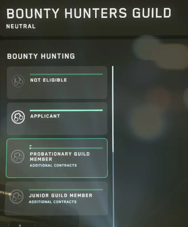 Übersicht der Rufstufen und Freischaltungen der Bounty Hunter Gilde