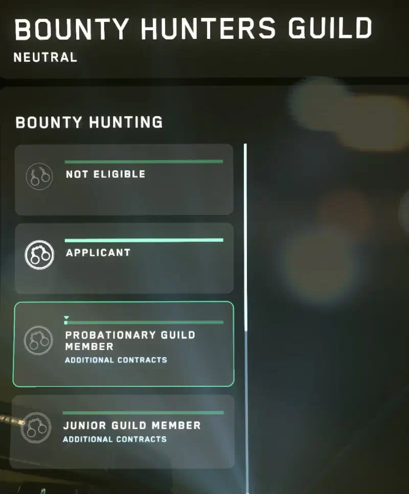 Übersicht der Rufstufen und Freischaltungen der Bounty Hunter Gilde