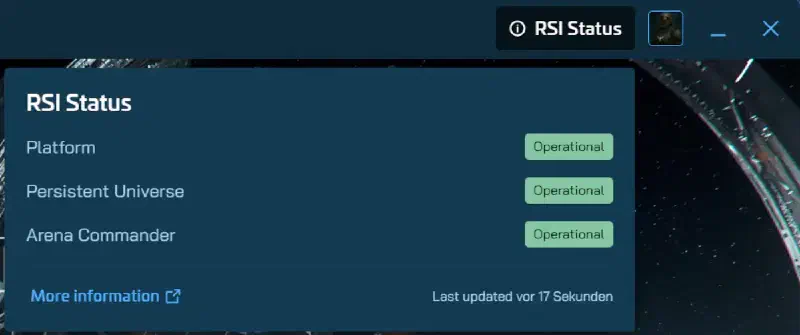 Server-Statusanzeige des Launchers