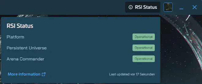 Server-Statusanzeige des Launchers