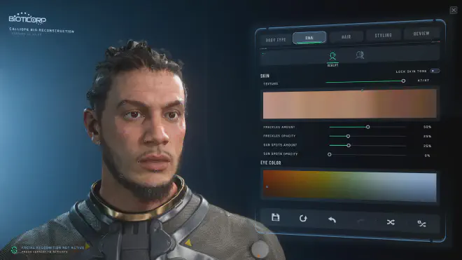 Charaktereditor BiotiCorp in Star Citizen