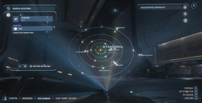 Geöffnetes MobiGlas auf der Kartenseite