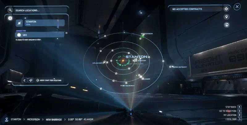 Geöffnetes MobiGlas auf der Kartenseite