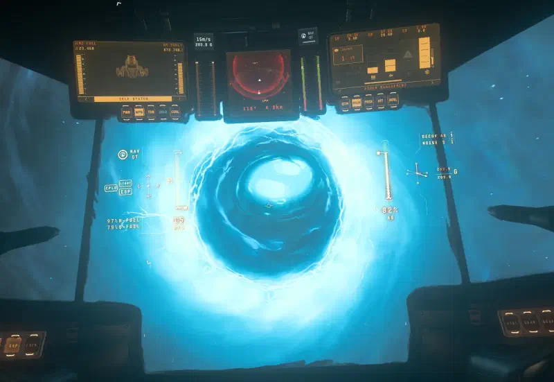 Drake Golem Ox fliegt zum offenen Jump Point