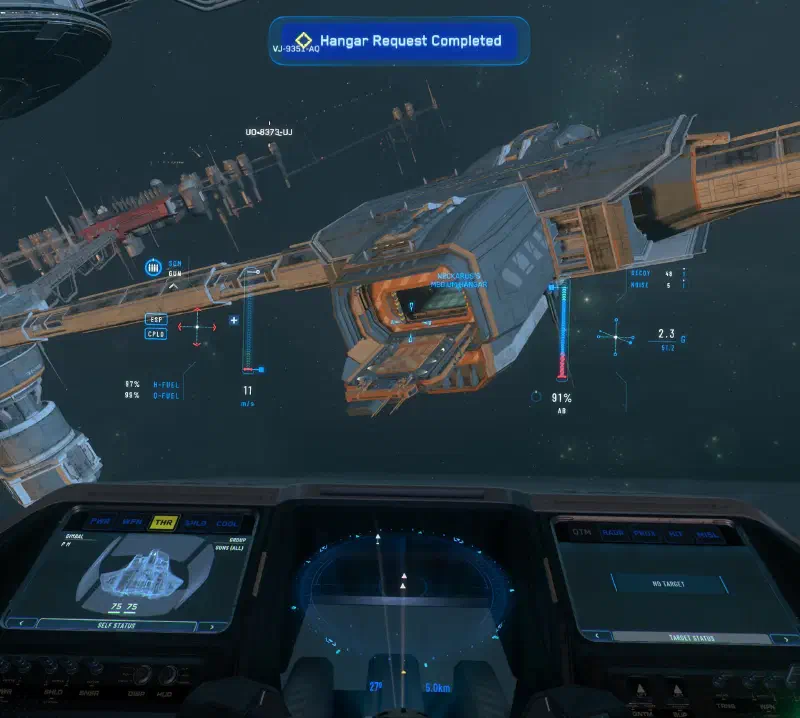 Landeanflug auf eine Space Station