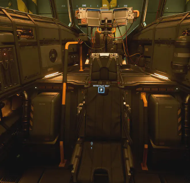 Leerer Pilotensitz im Cockpit einer Drake Cutter