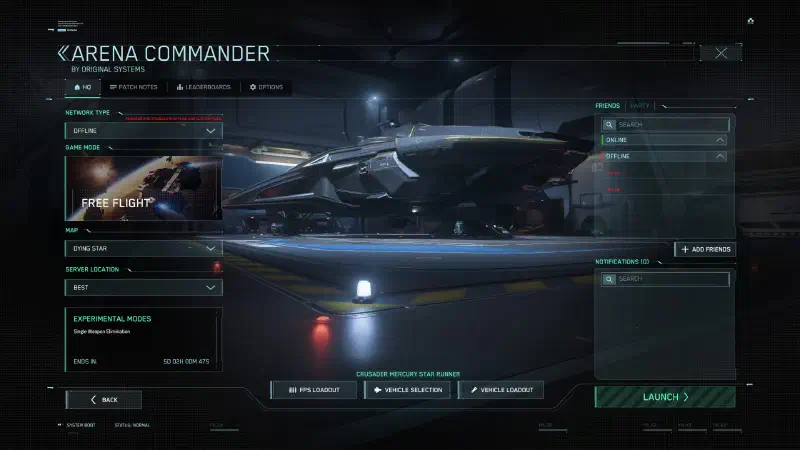 Arena Commander Schiffsansicht