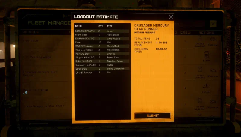 ASOP Terminal Insure Loadout Confirm Fenster