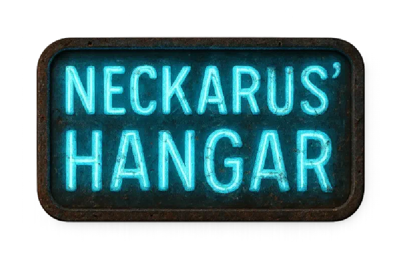 'Neckarus' Hangar' neon Schild
